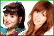 Matsuda Karina as Sailor Jupiter and out of costume