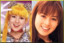 Kanabe Miyuki as Sailormoon and Out of Costume