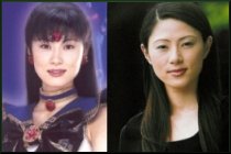 Hosaka Yuuko as Sailor Pluto and Out of Costume